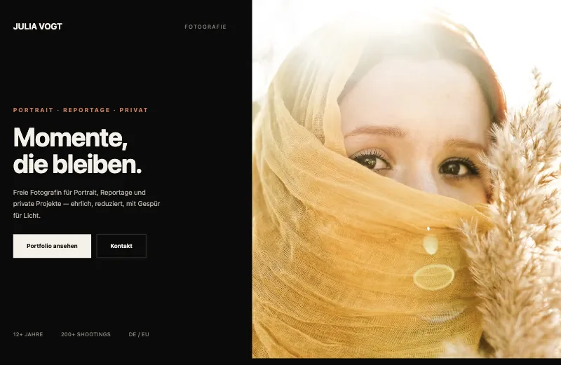 Website-Konzept für Privatprojekt